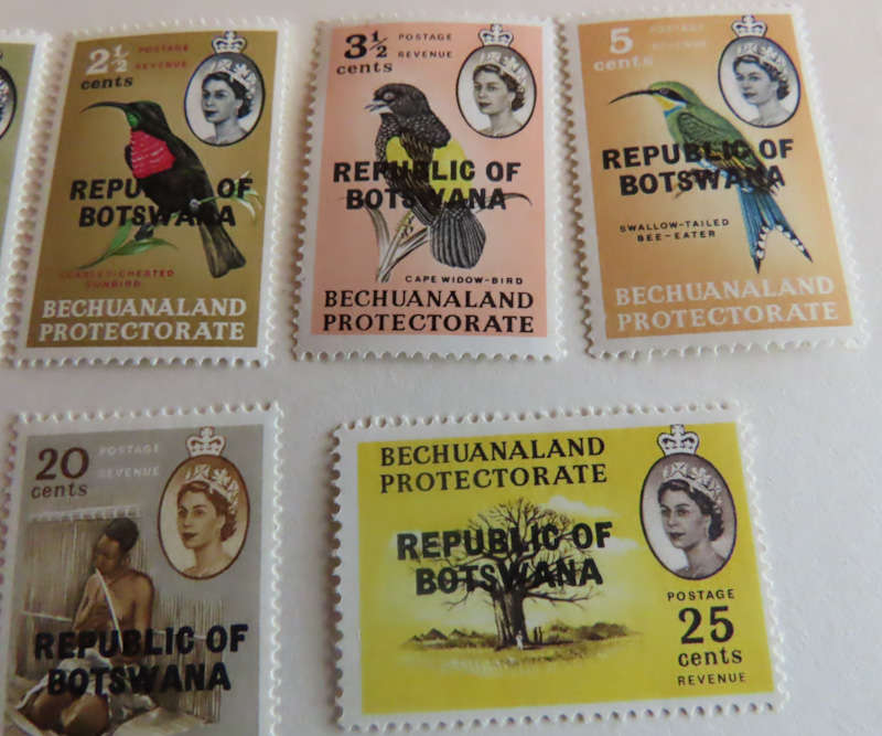 Stamps - Republic of Botswana - 1966 Set Minus 12 1/2 cents MNH