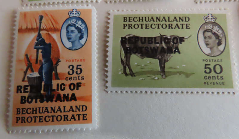 Stamps - Republic of Botswana - 1966 Set Minus 12 1/2 cents MNH