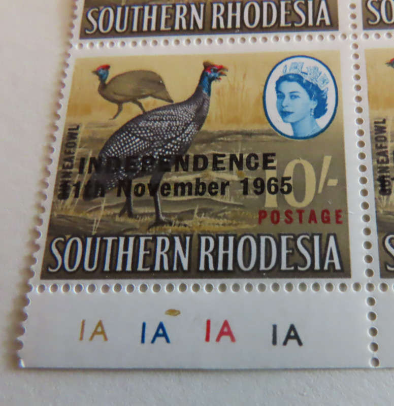 Stamps - Southern Rhodesia 10/- Control Block - Independence Overprint