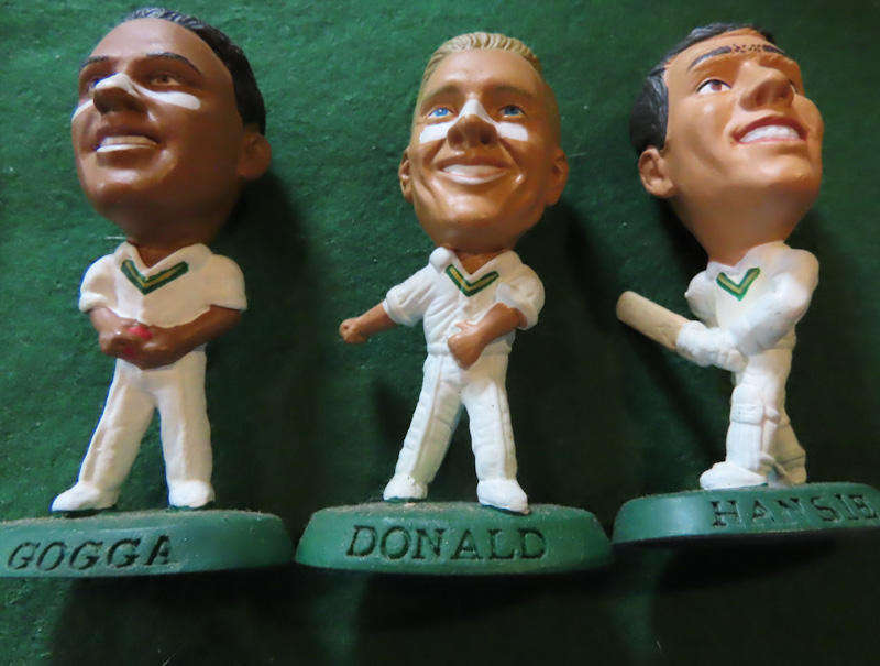South Africa Rugby - 3 Vintage Cricket Players in Rubber Models