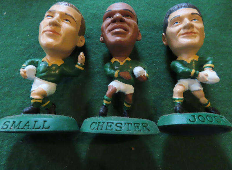 South Africa Rugby - 3 Vintage Rugby Players in Rubber Models