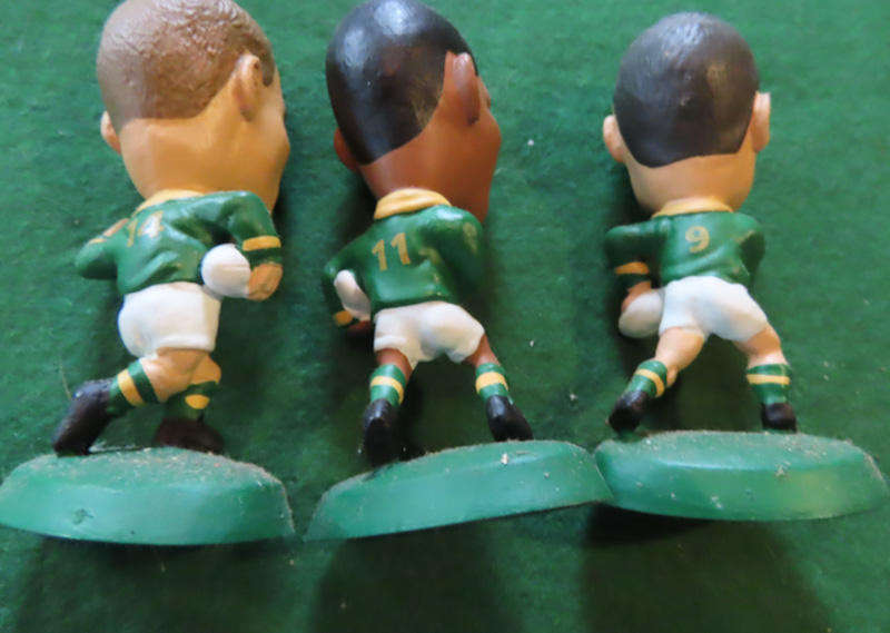 South Africa Rugby - 3 Vintage Rugby Players in Rubber Models