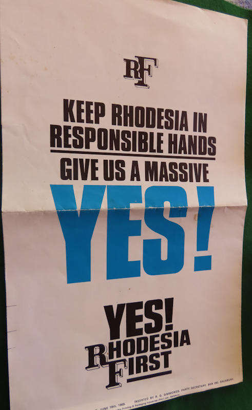 Rhodesia - U.D.I. Pamphlet Plus Vote Yes Leaflet