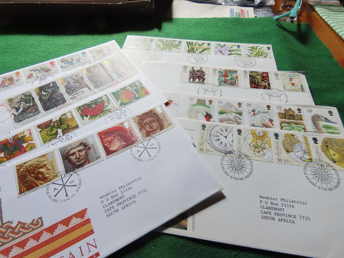 Great Britain - Stamps - 8 First Day Covers 1993