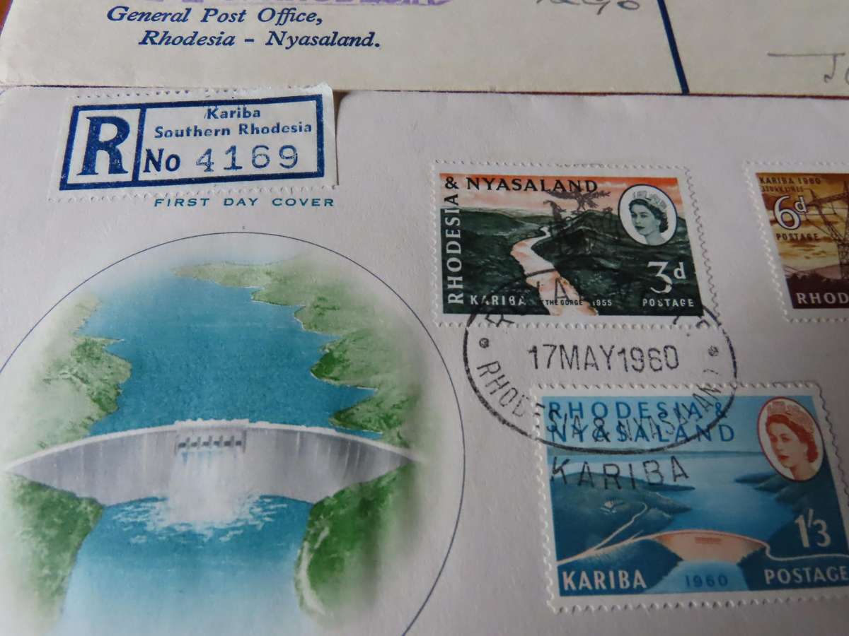 Stamps - Rhodesia and Nyasaland -  FDC and Other Opening of Kariba Dam 17 May 1960