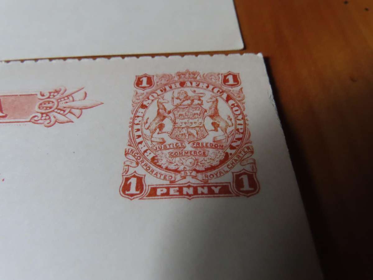 Stamps - Rhodesia- British South Africa Company - 3 Postcards 1 Reply Paid 1d 1 1/2d and 1/2d