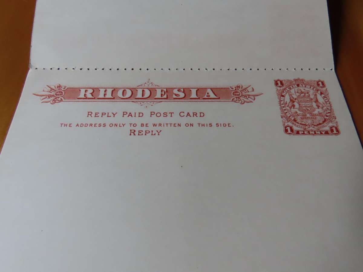 Stamps - Rhodesia- British South Africa Company - 3 Postcards 1 Reply Paid 1d 1 1/2d and 1/2d