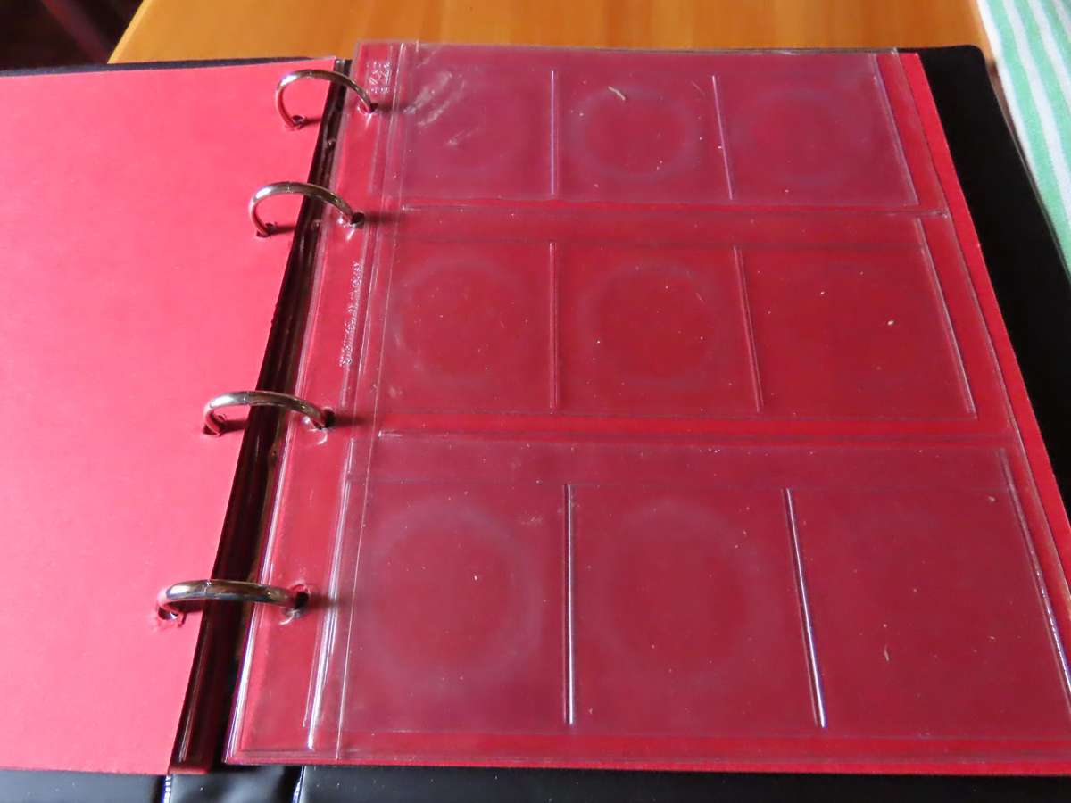 Lighthouse Black Coin Album - 8 Pages with Red Cards Seperating Pages