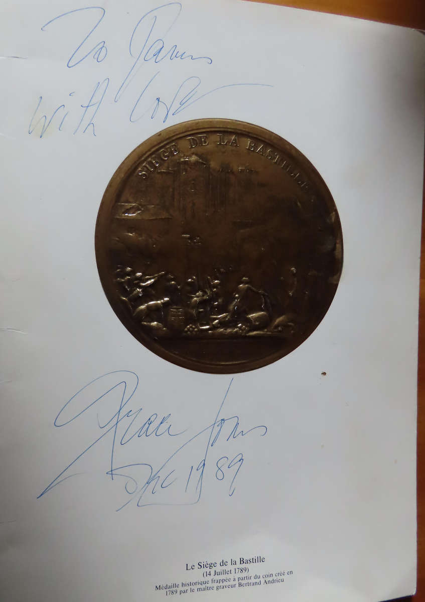 Grace Jones - Autographed Air France Concorde Menu 19 December 1989