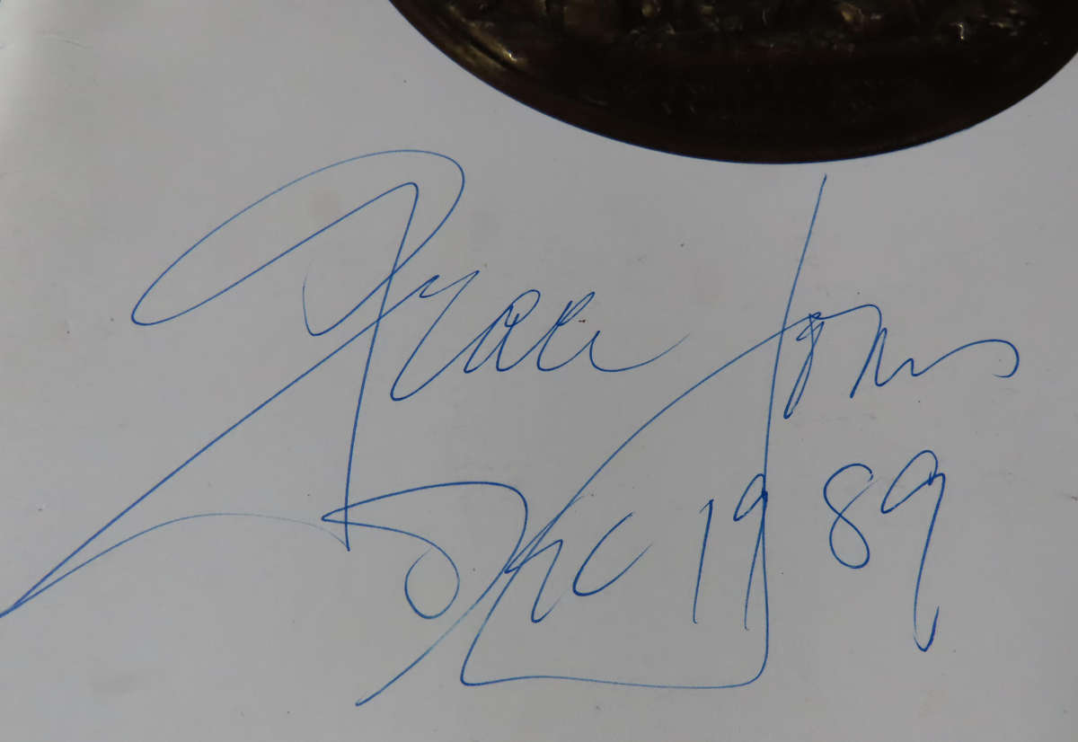 Grace Jones - Autographed Air France Concorde Menu 19 December 1989