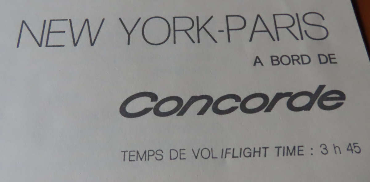 Grace Jones - Autographed Air France Concorde Menu 19 December 1989