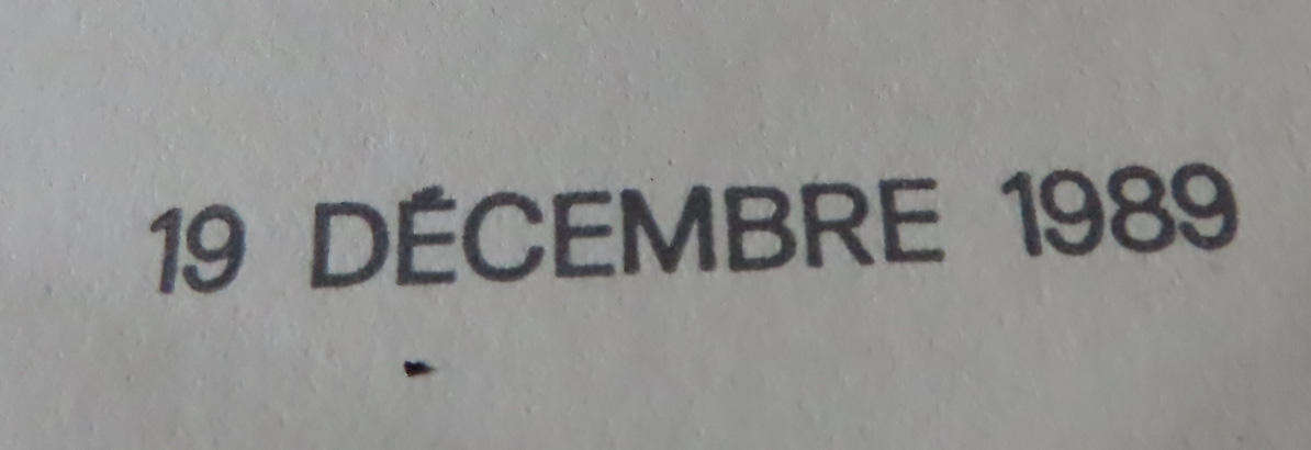 Grace Jones - Autographed Air France Concorde Menu 19 December 1989