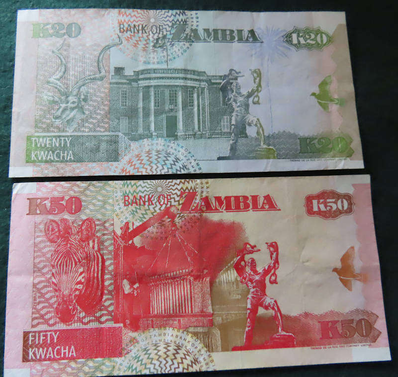 Zambia - 1992 - 20 and 50 Kwacha Notes - AUNC