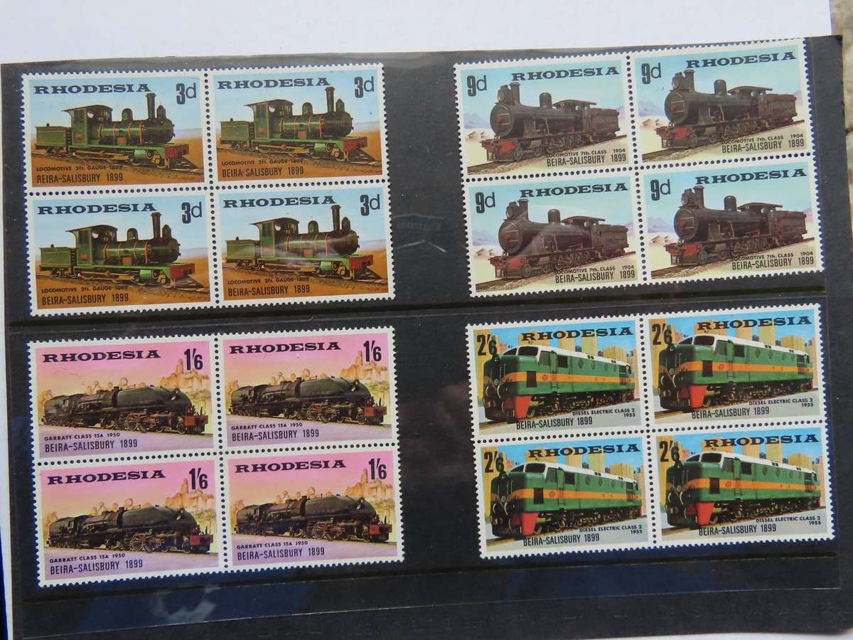 Rhodesia - 1969 70th Anniversary of Beira - Salisbury Railway Line Blocks of 4 MNH