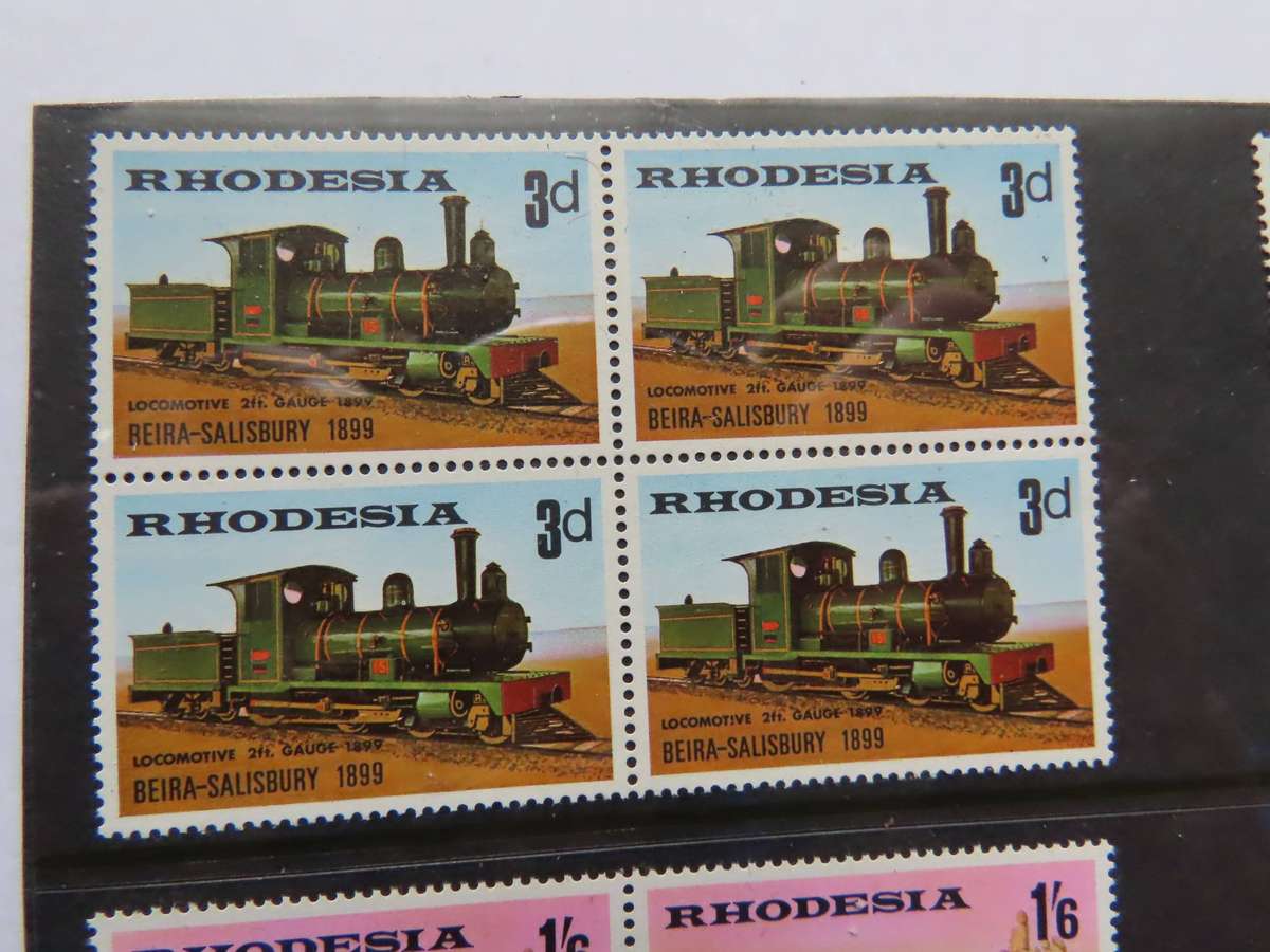 Rhodesia - 1969 70th Anniversary of Beira - Salisbury Railway Line Blocks of 4 MNH
