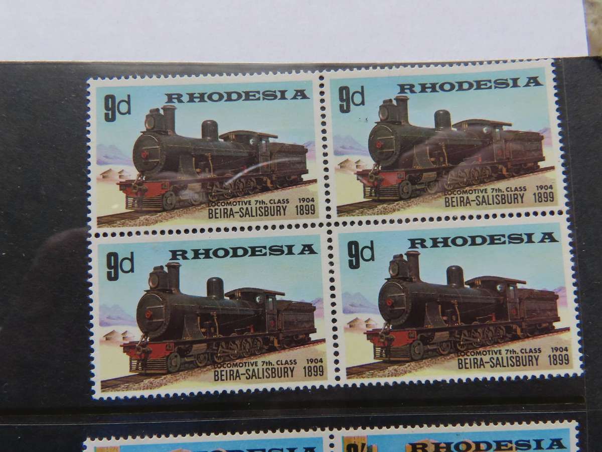 Rhodesia - 1969 70th Anniversary of Beira - Salisbury Railway Line Blocks of 4 MNH