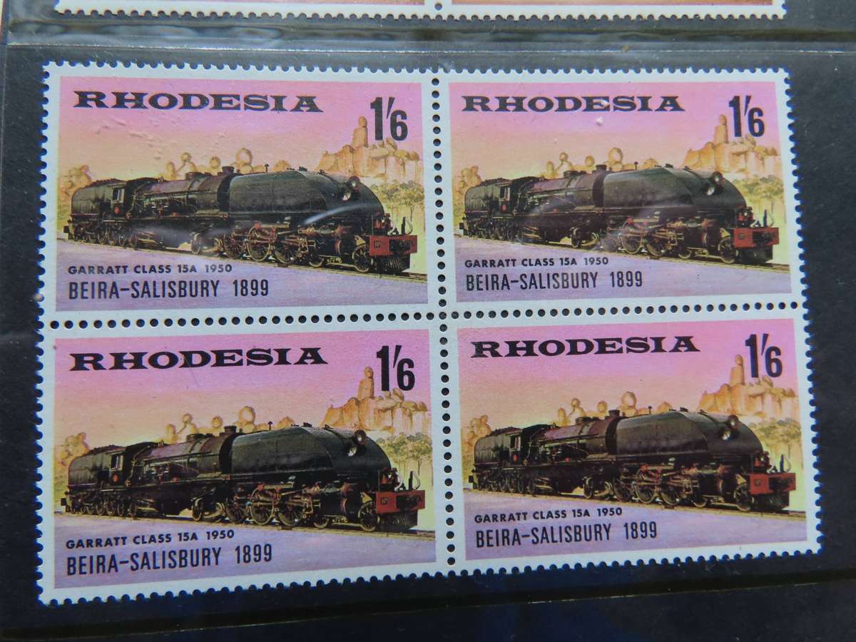 Rhodesia - 1969 70th Anniversary of Beira - Salisbury Railway Line Blocks of 4 MNH