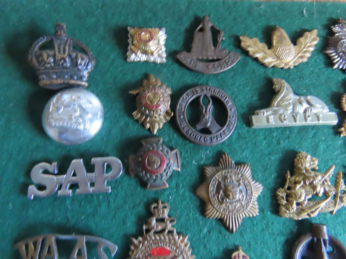 Military - Job Lot of 37 Military Badges Missing Lugs