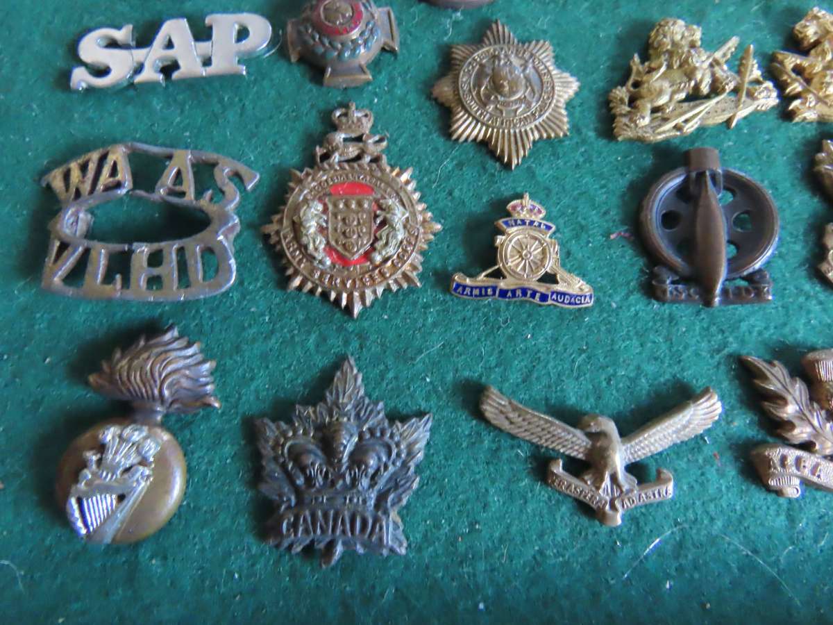 Military - Job Lot of 37 Military Badges Missing Lugs