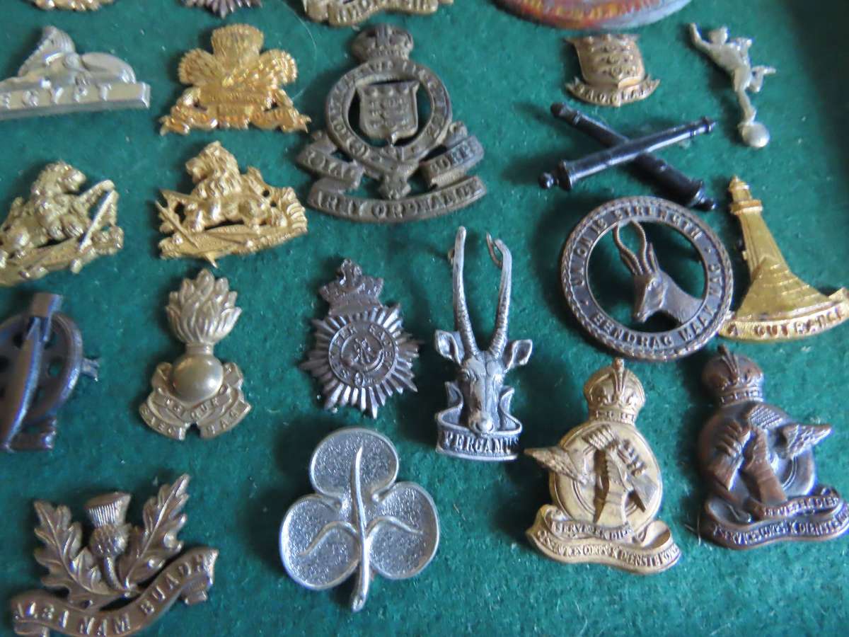 Military - Job Lot of 37 Military Badges Missing Lugs