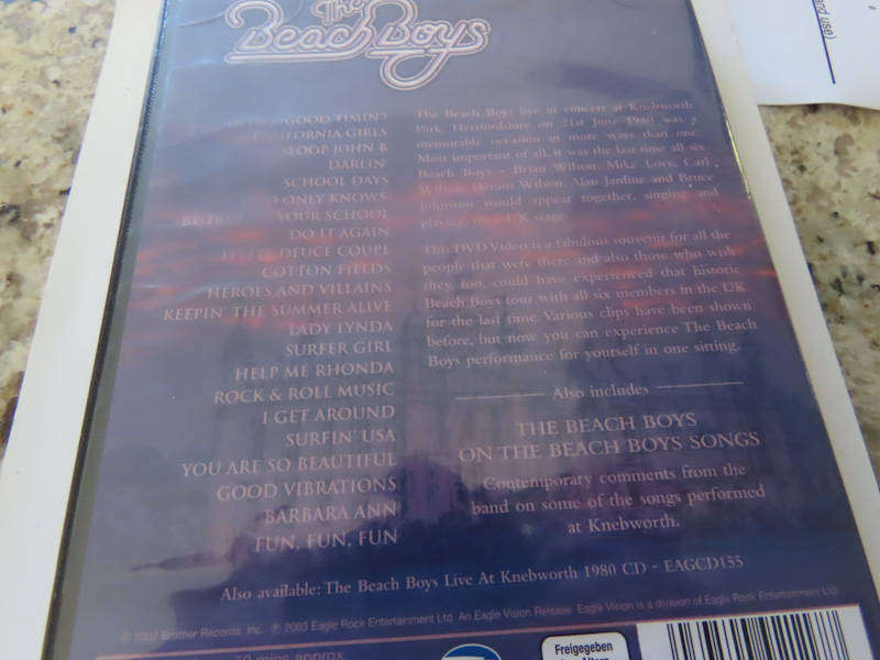 DVD - The Beach Boys - Live at Knebworth 1980
