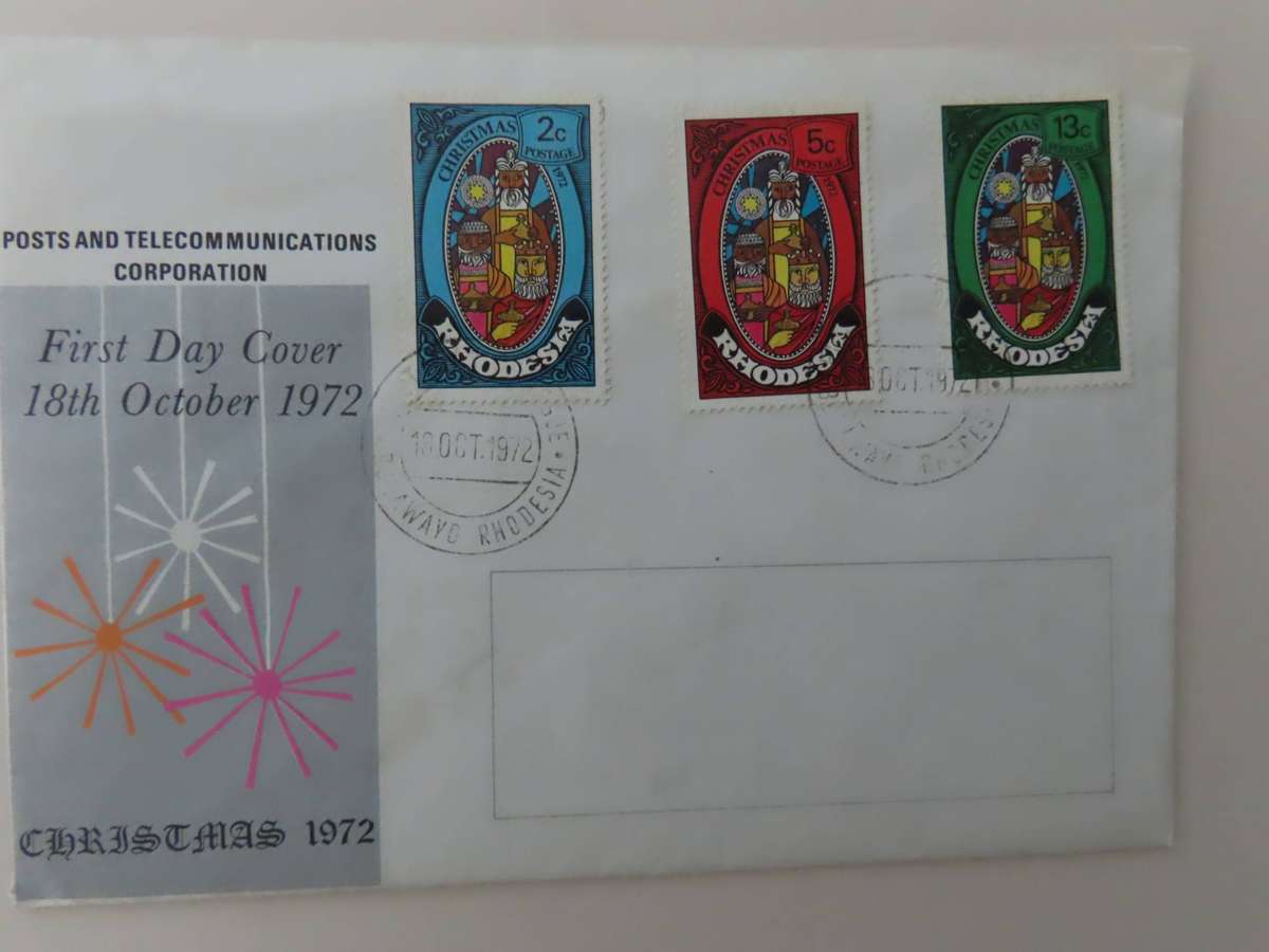 Rhodesia -3 Different FDC'S - 1965 ITU , 1967 Rhodes Gallery , 1972 Xmas