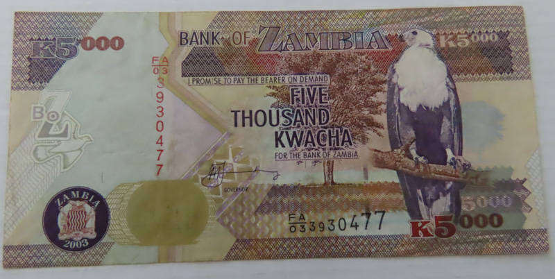 Bank of Zambia - R5000 Kwacha 2003