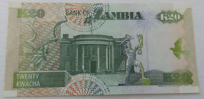 Bank of Zambia - R20 Kwacha 1992 UNC