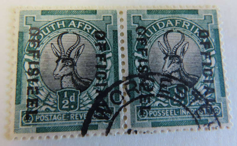 South Africa - Union of South Africa - Official Stamps 3 lots 1/2d Pair Mint and Used O11 and O11a