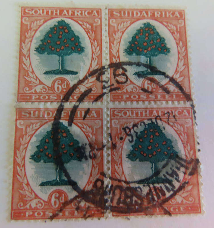 South Africa - Union of South Africa - 3d,6d and 1/- from Definitive Issue Blocks 4 Used