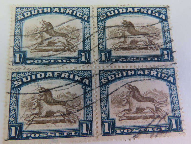 South Africa - Union of South Africa - 3d,6d and 1/- from Definitive Issue Blocks 4 Used
