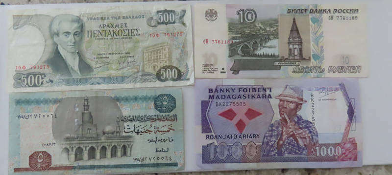 World Notes - Selection of 10 Different Bank Notes