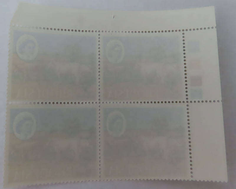 Rhodesia - Harrison Printing 5/- Block of 4 MNH