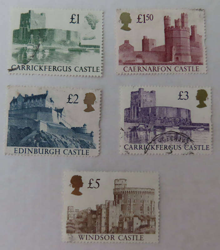 Great Britain - British Castle £1 / £1.50 / £2 / £3 and £5 Used