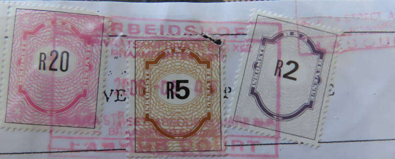 South Africa - Job Lot South African Revenue Stamps