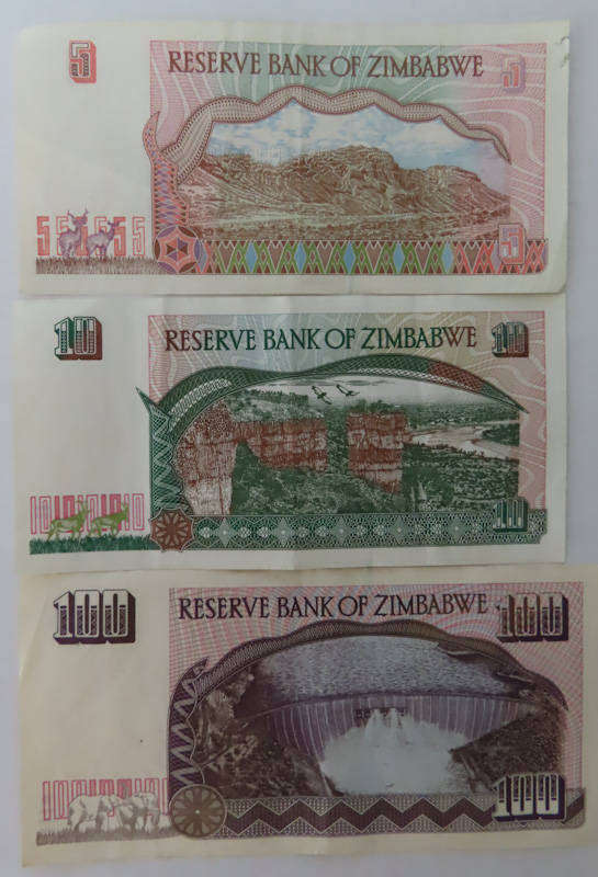 Zimbabwe - Reserve Bank of Zimbabwe - 1995-1997 3 Notes - A/UNC