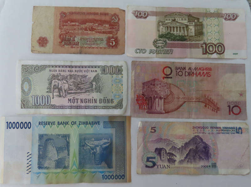 World Notes - Selection of 10 Different Bank Notes