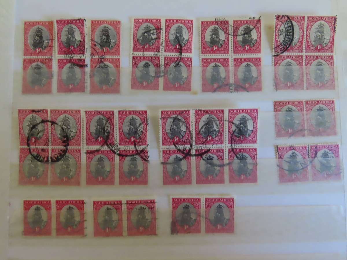 Union of South Africa - 1d - 8 pairs 5 blocks of 4, 1 block of 6, - 2d - 1 pair, 2 blocks 4