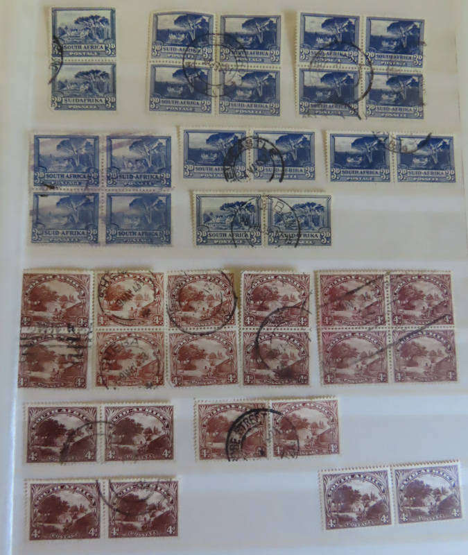 Union of South Africa - 3d - 10 pairs 4 blocks of 4 - 4d - 8 pairs, 1 block 4