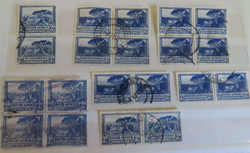 Union of South Africa - 3d - 10 pairs 4 blocks of 4 - 4d - 8 pairs, 1 block 4