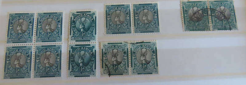 South Africa - Union of South Africa - 6d- 13 pairs -7 Blocks 4 - 1/2d - 4 pairs , 1 Block 4