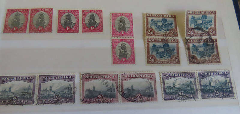 South Africa - Union of South Africa - 1d, 2d, and 2/6 from Definitive Issues