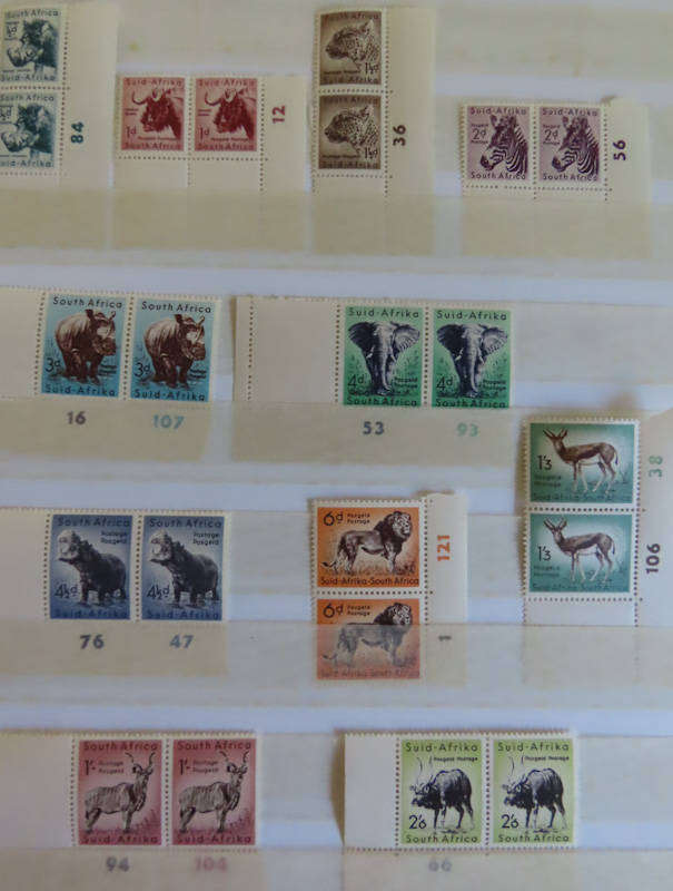 South Africa - 1954 Definitive Part Set in Pairs - MNH