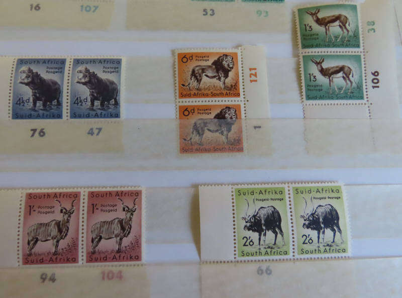 South Africa - 1954 Definitive Part Set in Pairs - MNH
