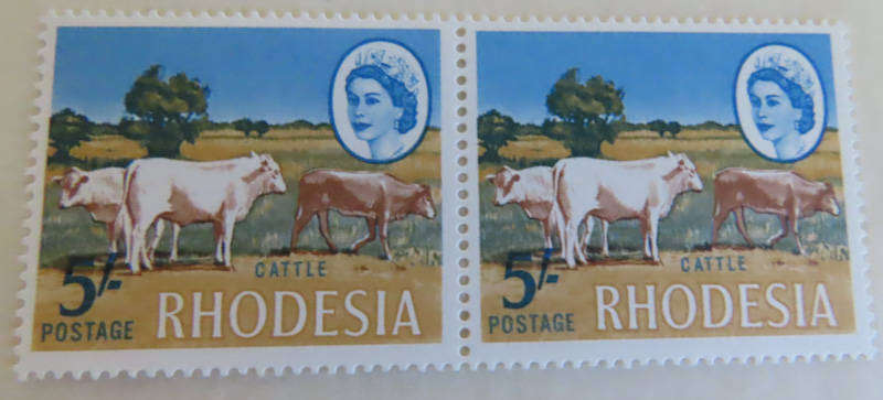 Rhodesia - Harrison Printing 5/-,10/- and £1 pairs MNH