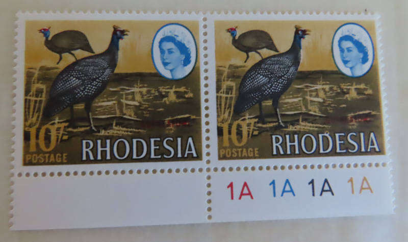 Rhodesia - Harrison Printing 5/-,10/- and £1 pairs MNH