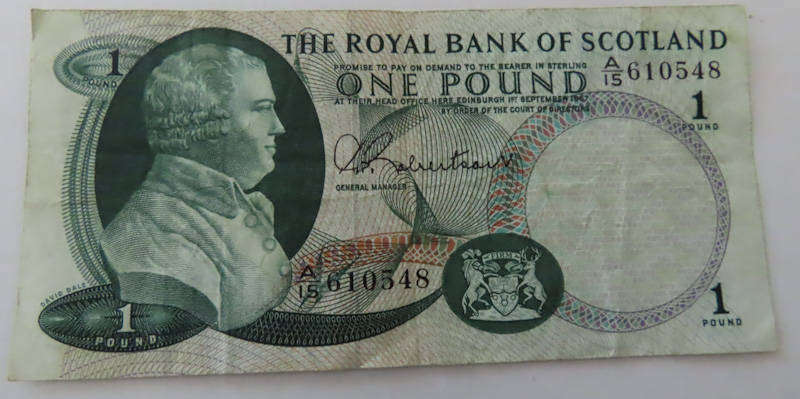 Great Britain - Scotland - Royal Bank of Scotland £1 - 1.9.1967