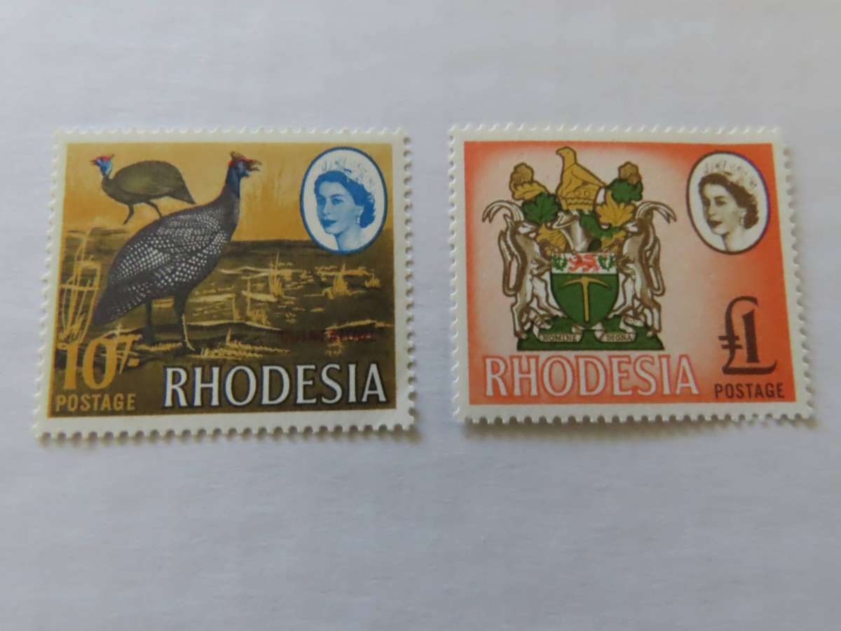 Rhodesia - 1966 Harrison 10/- and £1 Stamps MNH