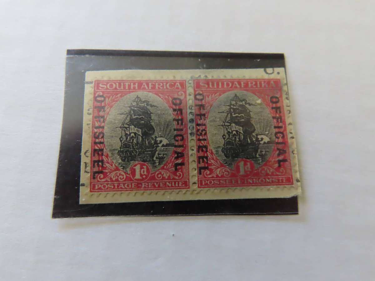 South Africa - 1/2d and 1d Official Pair Stamps Used