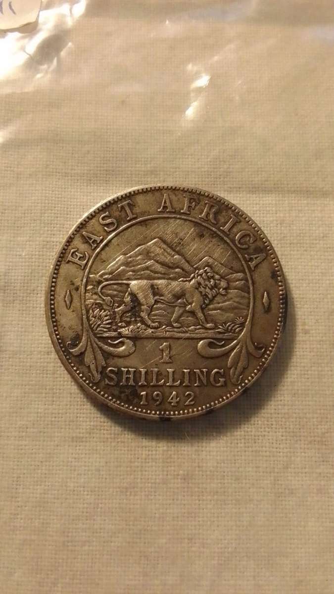 1942 East Africa 1 shilling coin
